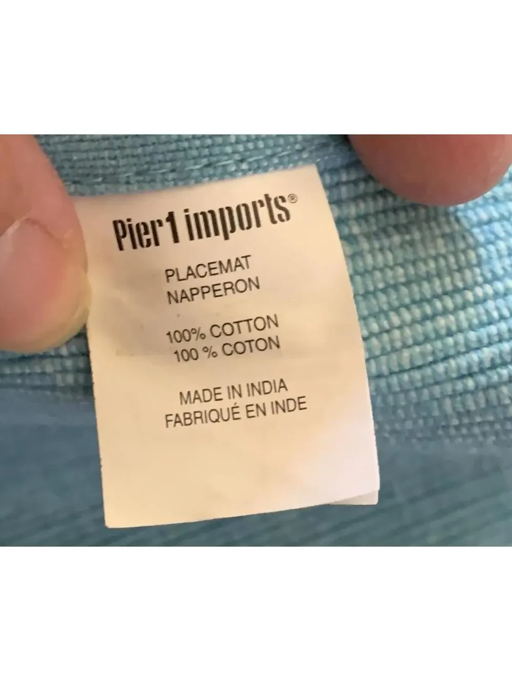 Pier 1 Imports Blue Placemats Set of 4 - 100% Cotton Great Condition 18' x 13”